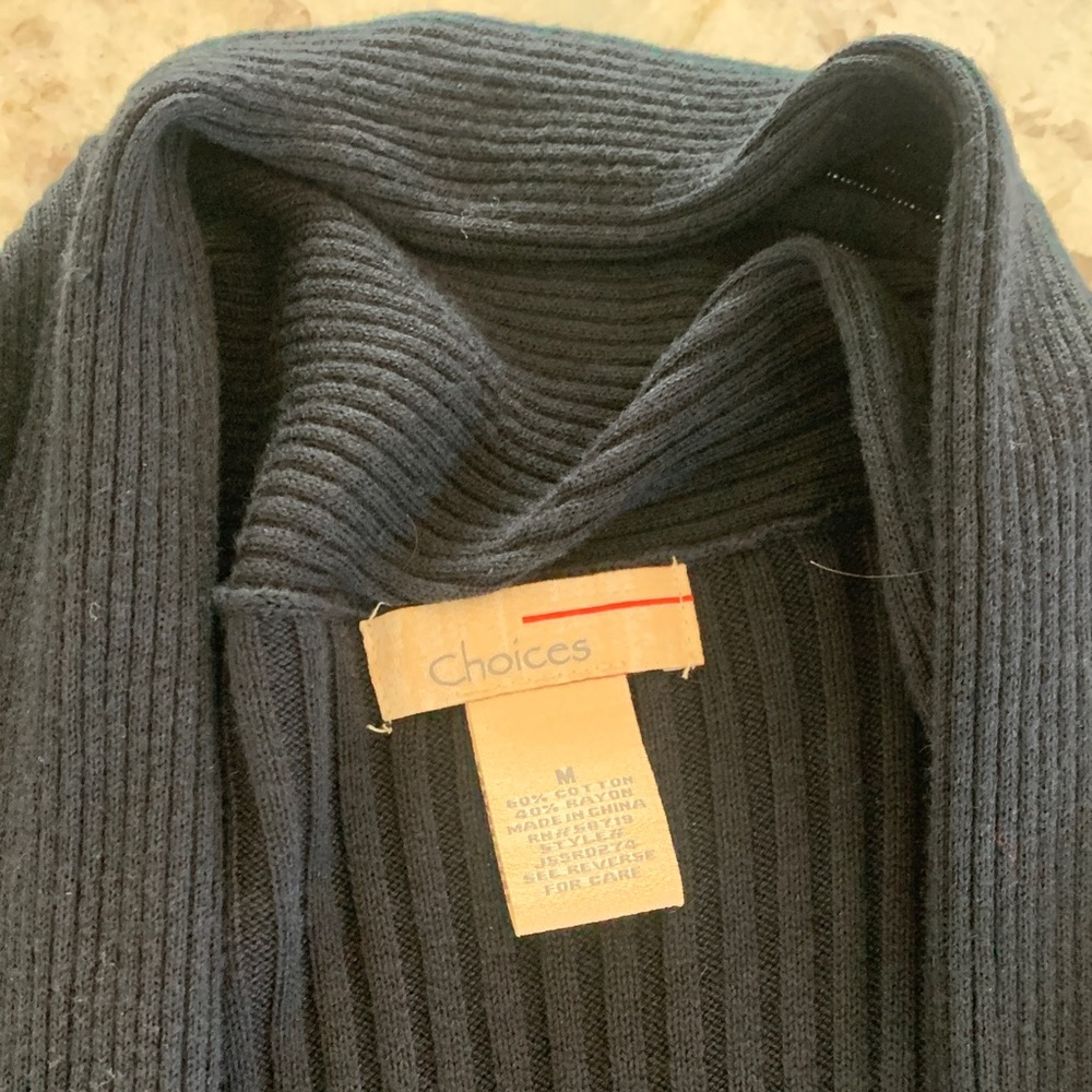 Choices Black Ribbed Cardigan - Picture 2 of 5